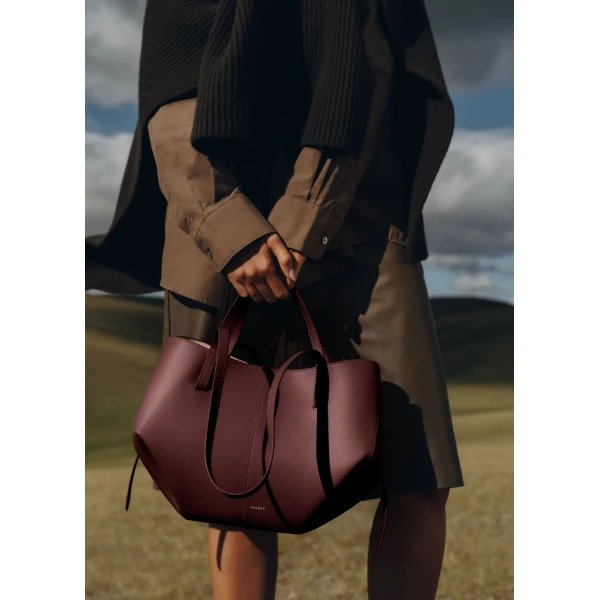 Polene Cyme Mini in Black Cherry Bag, view 3
