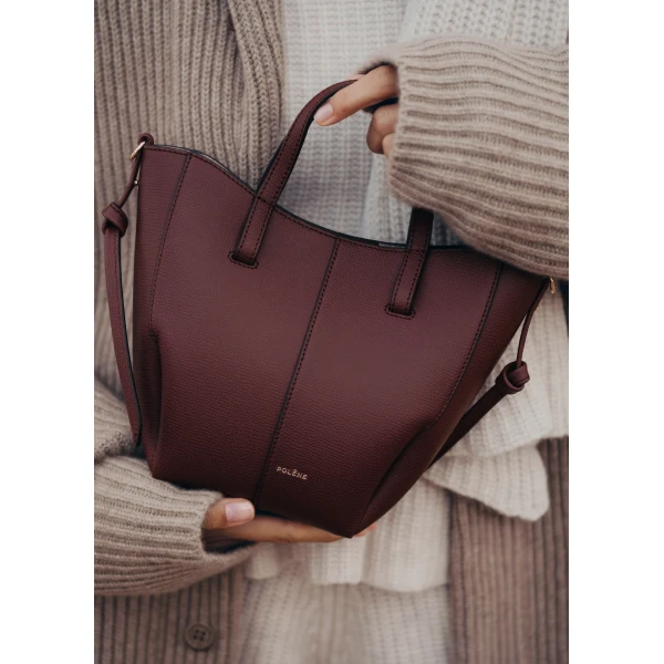 Polene Cyme Tote Nano in Black Cherry Bag, view 3