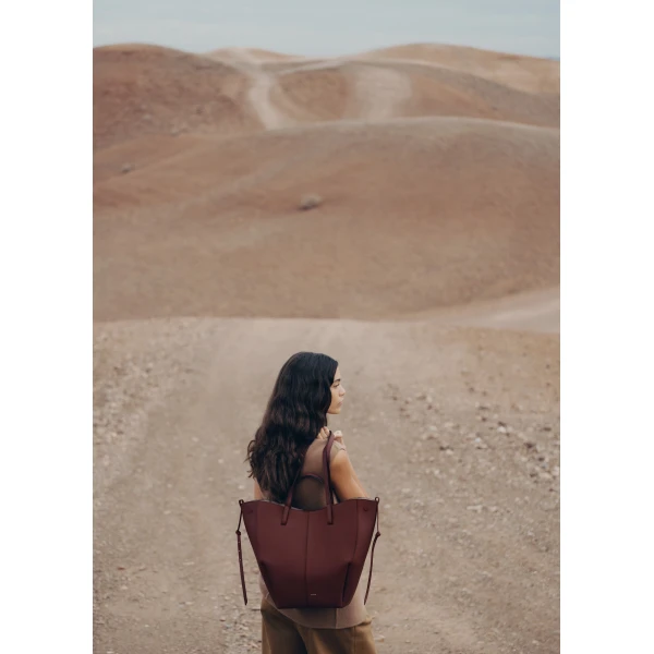 Polene Cyme Tote in Black Cherry Bag, view 4