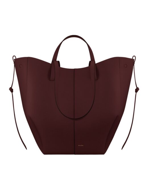 Polène Cyme Tote in Black Cherry Cyme Tote in Black Cherry - Totes & Top-Handle Bags - Parisian Luxury Leather Bag at Luxury Shoes 