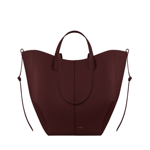 Polène Cyme Tote in Black Cherry Cyme Tote in Black Cherry - Totes & Top-Handle Bags - Parisian Luxury Leather Bag at Luxury Shoes 