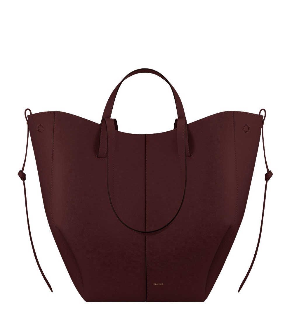 Polène Cyme Tote in Black Cherry Cyme Tote in Black Cherry - Totes & Top-Handle Bags - Parisian Luxury Leather Bag at Luxury Shoes 