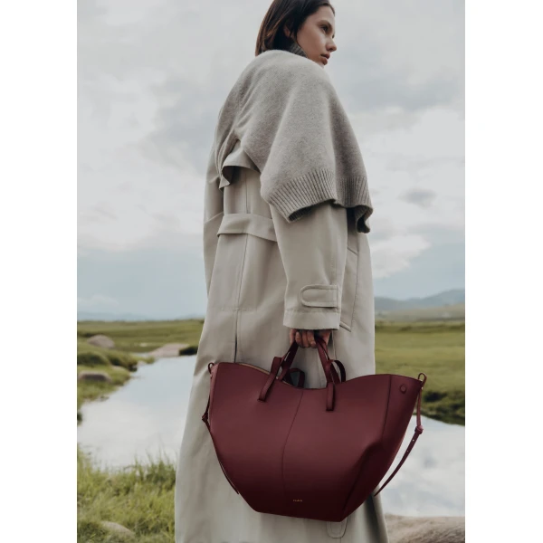Polene Cyme in Black Cherry Bag, view 3