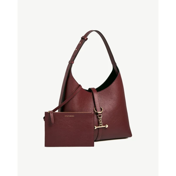 Strathberry Kite Hobo in Oxblood, view 7