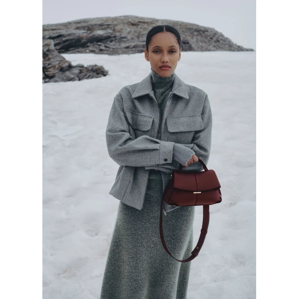 Polene Mokki Mini in Black Cherry Bag, view 2