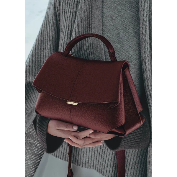 Polene Mokki in Black Cherry Bag, view 3