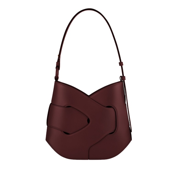 Polène Nodde Hobo in Black Cherry Nodde Hobo in Black Cherry - Shoulder & Crossbody Bags - Parisian Luxury Leather Bag at Luxury Shoes 