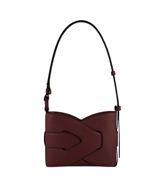 Polène Nodde in Black Cherry Nodde in Black Cherry - Shoulder & Crossbody Bags - Parisian Luxury Leather Bag at Luxury Shoes 