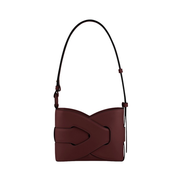 Polène Nodde in Black Cherry Nodde in Black Cherry - Shoulder & Crossbody Bags - Parisian Luxury Leather Bag at Luxury Shoes 
