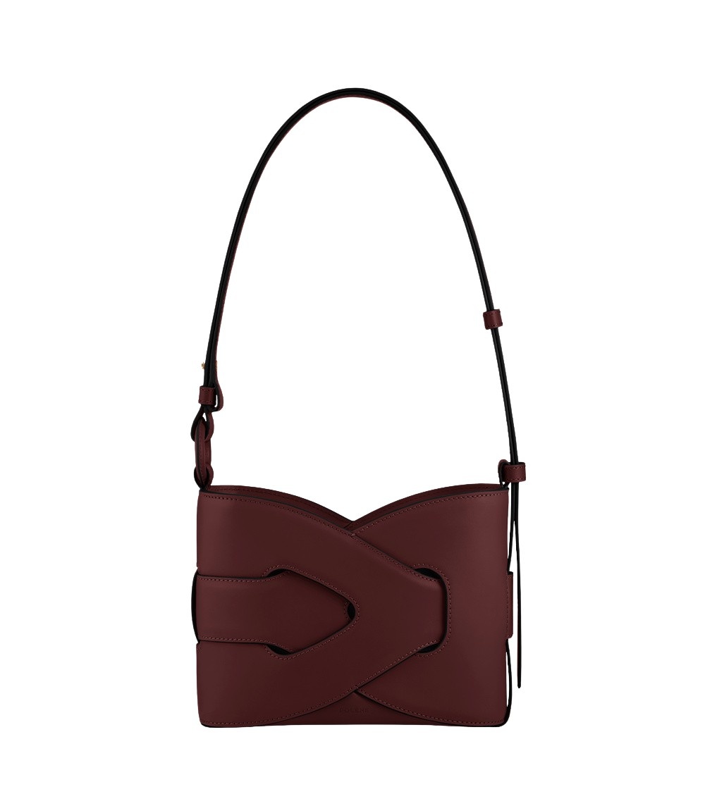 Polène Nodde in Black Cherry Nodde in Black Cherry - Shoulder & Crossbody Bags - Parisian Luxury Leather Bag at Luxury Shoes 