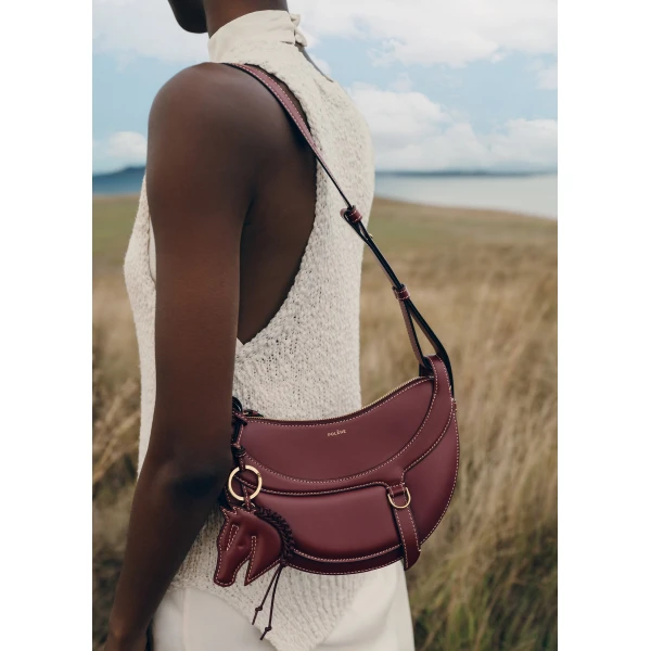 Polene Numéro Dix Galop in Black Cherry Bag, view 4