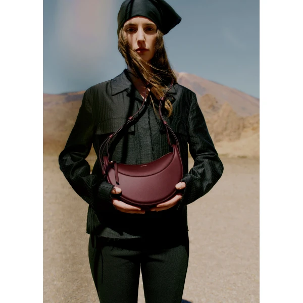 Polene Numéro Dix in Black Cherry Bag, view 2