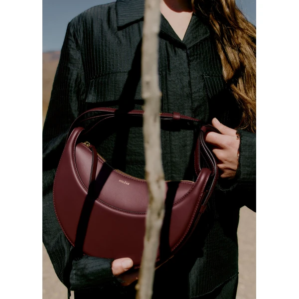Polene Numéro Dix in Black Cherry Bag, view 3