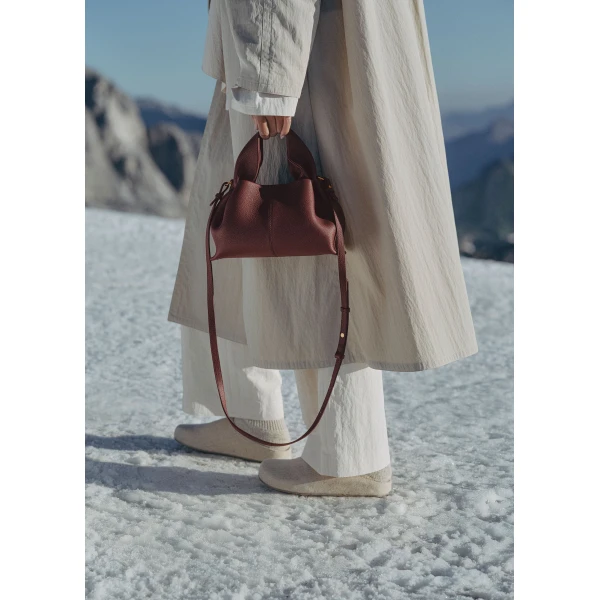 Polene Numéro Neuf Mini in Black Cherry Bag, view 3