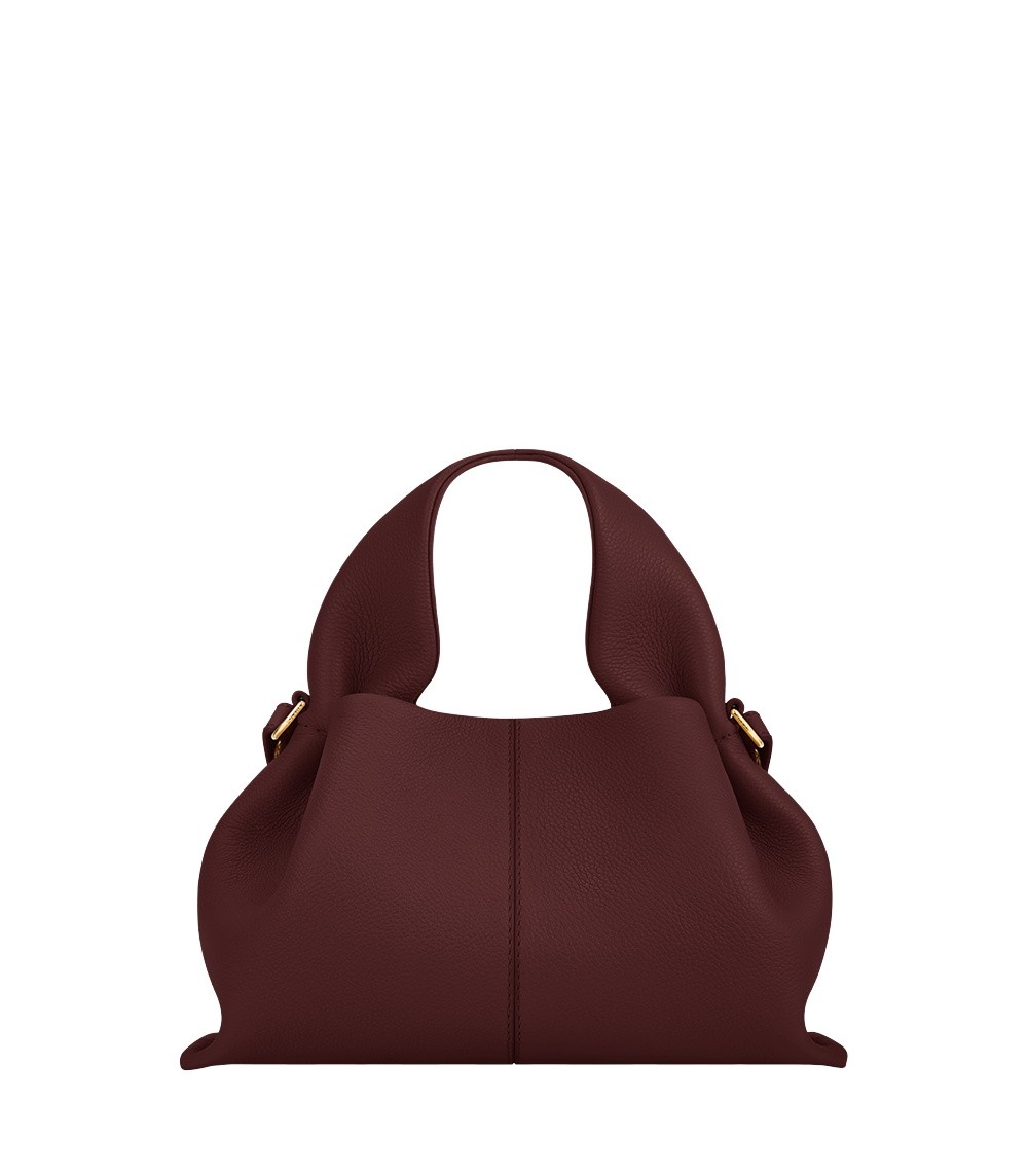 Polène Numéro Neuf Mini in Black Cherry Numéro Neuf Mini in Black Cherry - Mini Bags - Parisian Luxury Leather Bag at Luxury Shoes 