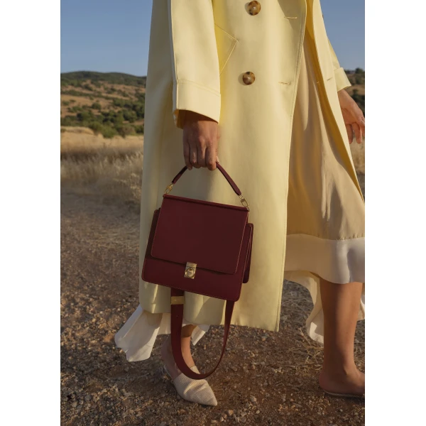 Polene Numéro Sept in Burgundy Bag, view 4