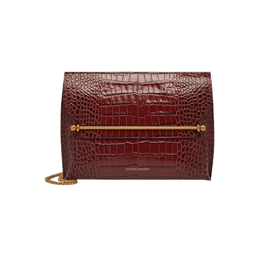Red-Stylist-in-Croc-embossed-Leather-Oxblood76032_nobg Strathberry Stylist in Croc-embossed Leather Oxblood