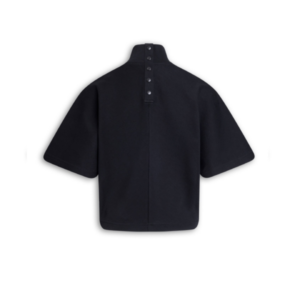 Alaia Ribbed Cotton High Neck T Shirt, view 2