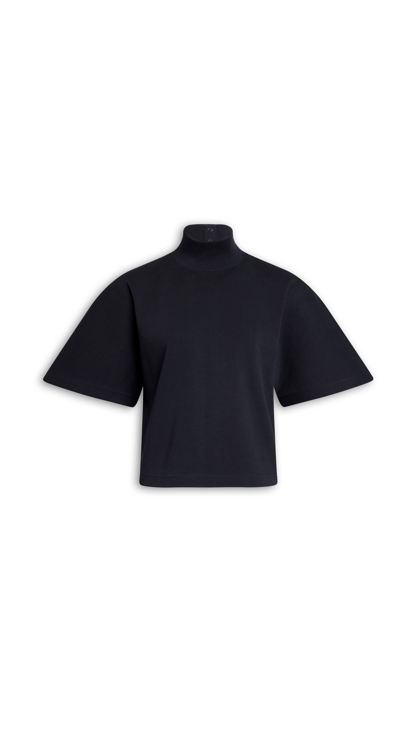 Alaia Ribbed Cotton High Neck T Shirt