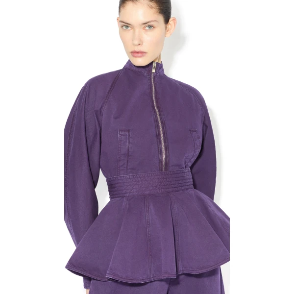 Alaïa Round Denim Jacket - ALAÏA Jackets - Laser Cut Luxury - Shop at Luxury Shoes 