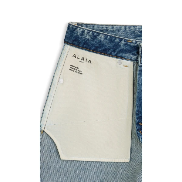 Alaia Round Denim Jeans, view 3