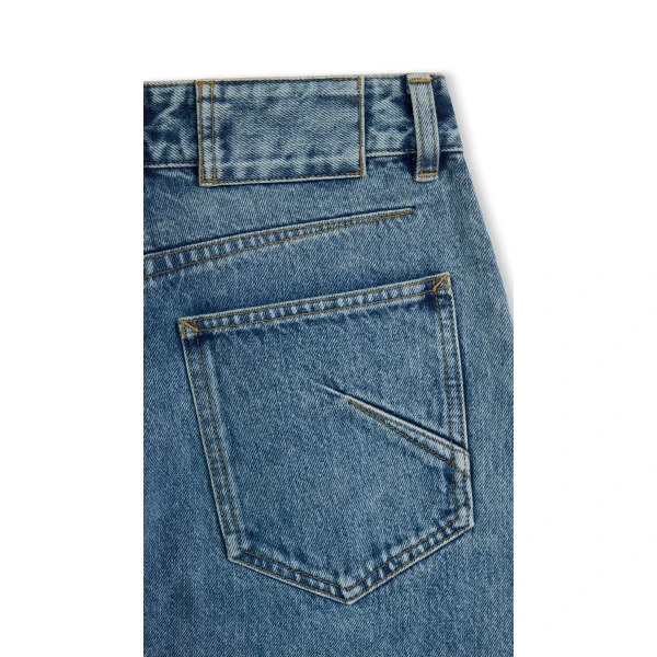 Alaia Round Denim Jeans, view 4
