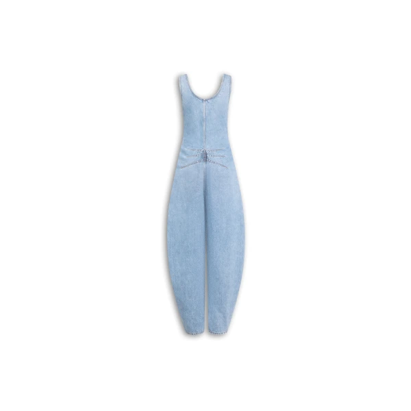 Alaïa Round Denim Jumpsuit - ALAÏA Jumpsuit - Laser Cut Luxury - Shop at Luxury Shoes 