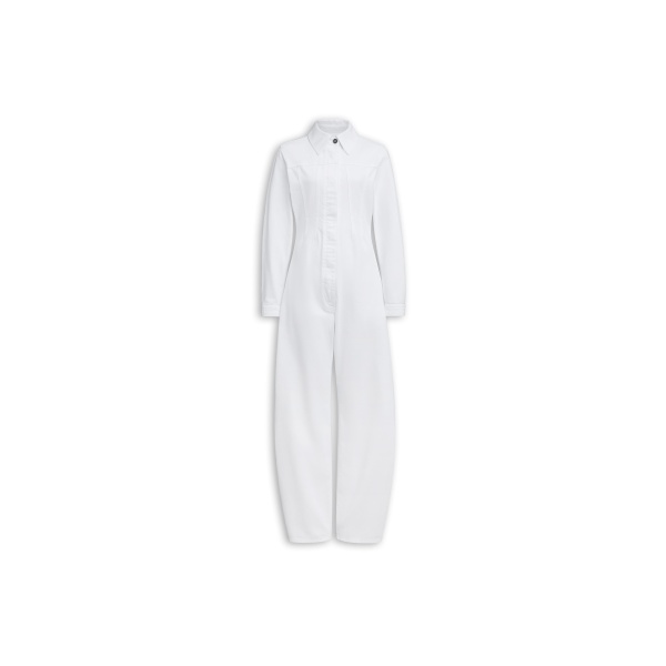 Alaïa Round Denim Jumpsuit - ALAÏA Jumpsuit - Laser Cut Luxury - Shop at Luxury Shoes 