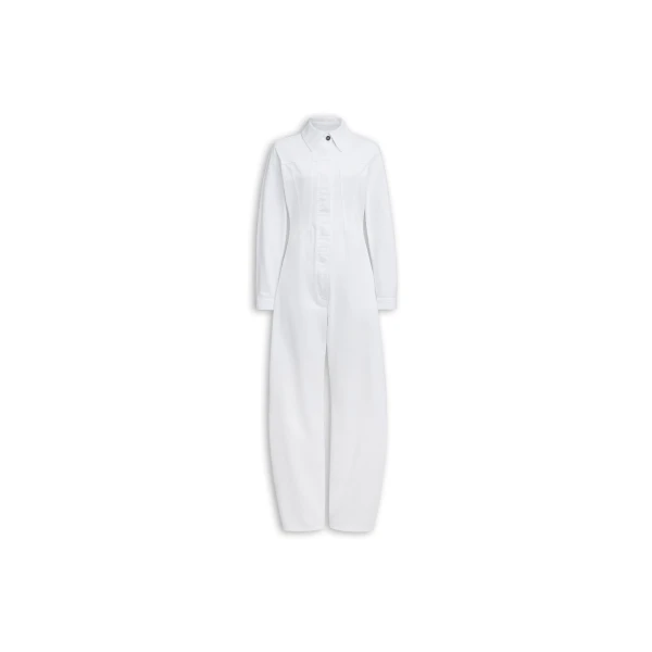 Alaïa Round Denim Jumpsuit - ALAÏA Jumpsuit - Laser Cut Luxury - Shop at Luxury Shoes 