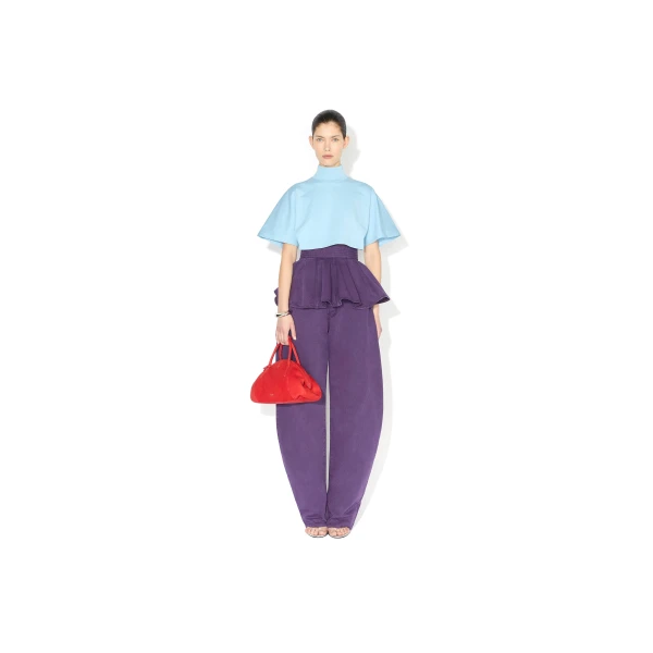 Alaia Round Denim Pants, view 2