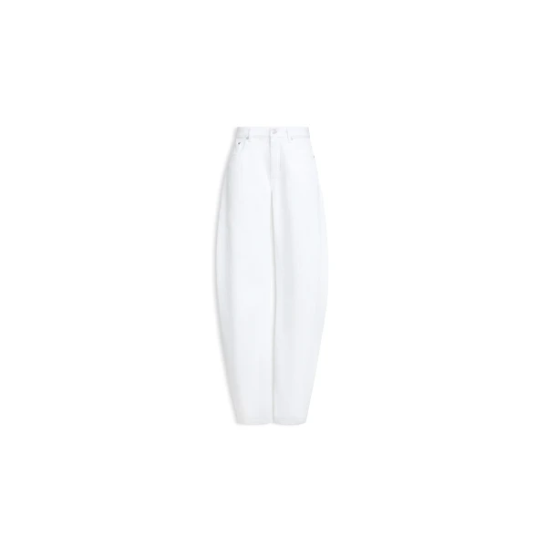 Alaïa Round Denim Pants - ALAÏA Pants - Laser Cut Luxury - Shop at Luxury Shoes 