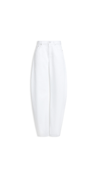 Alaïa Round Denim Pants - ALAÏA Pants - Laser Cut Luxury - Shop at Luxury Shoes 