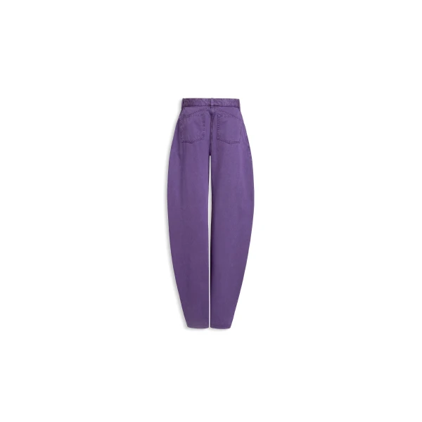 Alaia Round Denim Pants, view 4