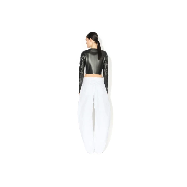 Alaïa Round Denim Pants - ALAÏA Pants - Laser Cut Luxury - Shop at Luxury Shoes 
