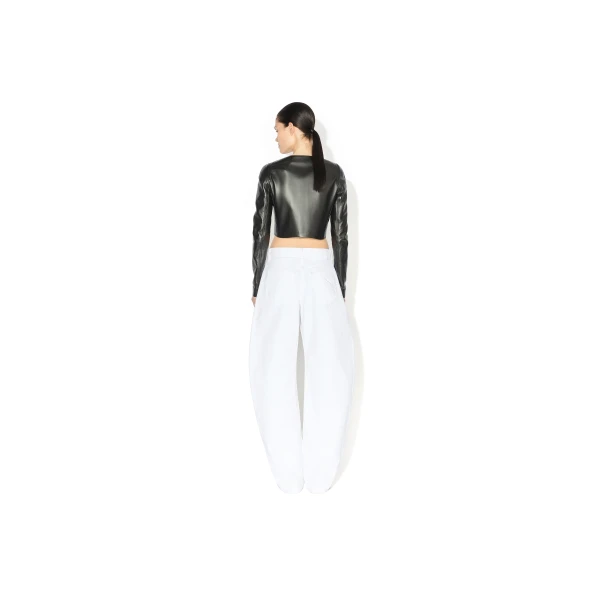 Alaia Round Denim Pants, view 5