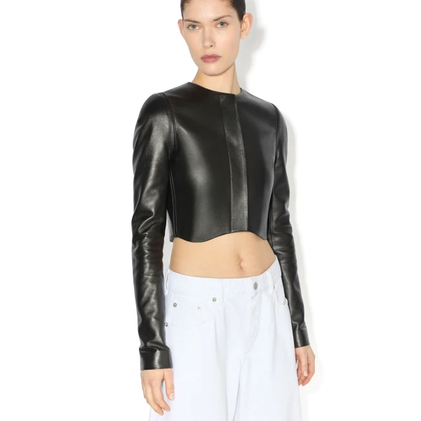 Alaia Round Denim Pants, view 7