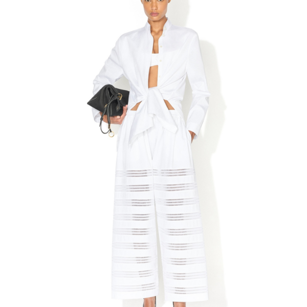 Alaia Round Poplin Pants, view 2