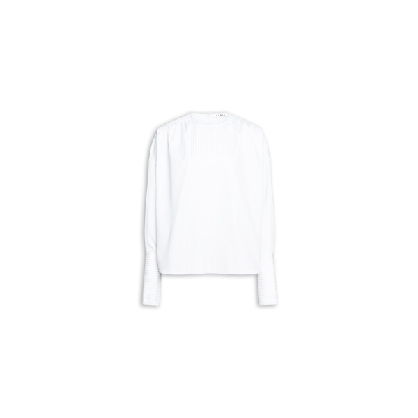 Alaïa Ruched Poplin Blouse - ALAÏA Tops - Laser Cut Luxury - Shop at Luxury Shoes 
