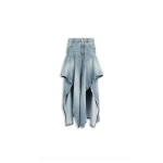 Alaia Ruffle Faded Jeans