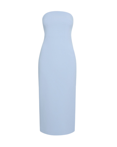 Safiyaa Aerine Midi Dress in Soft Sky - Dresses - Demi-Couture Evening Wear at Luxury Shoes 