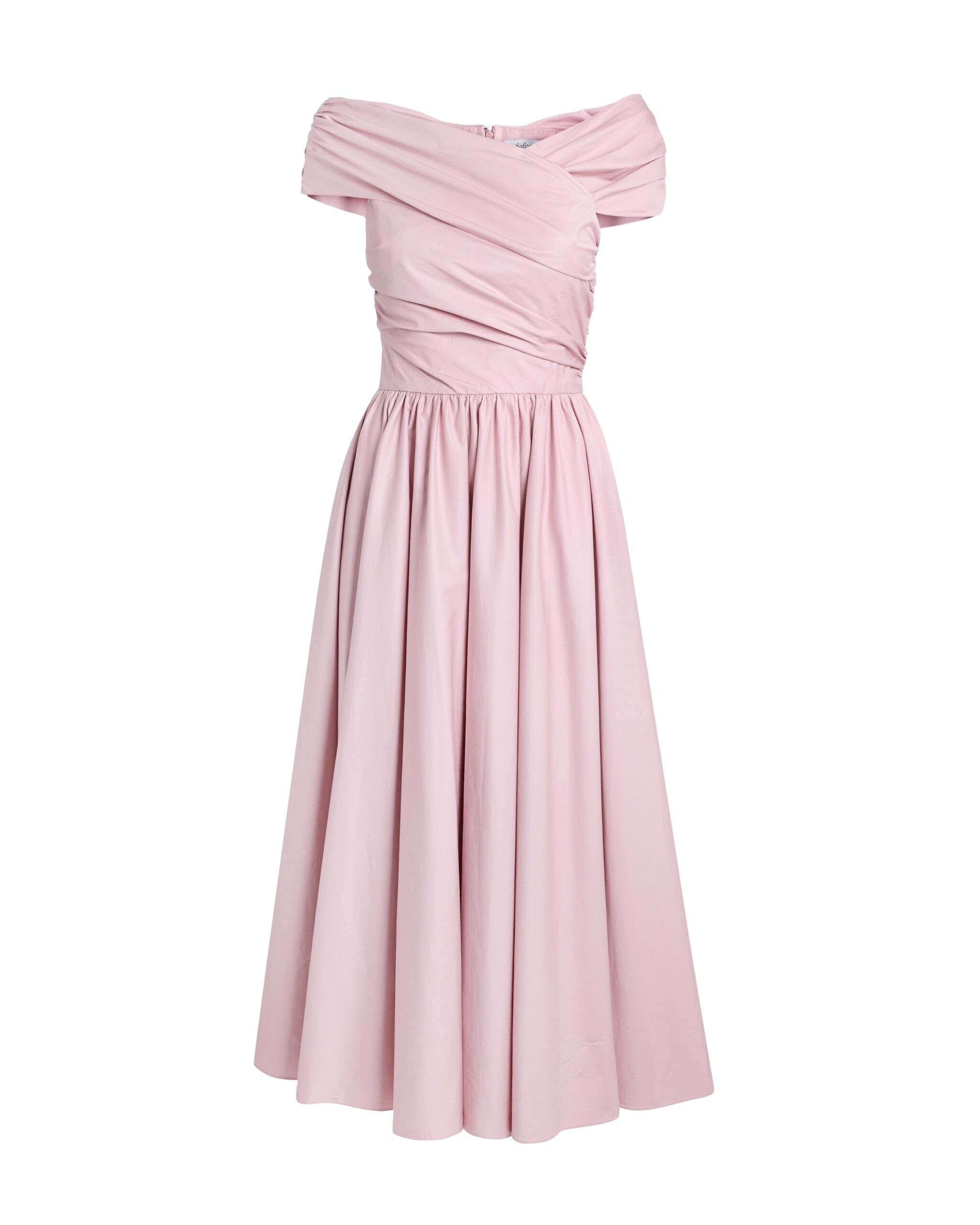 Safiyaa Appolline Midi Dress in Soft Pink - Dresses - Demi-Couture Evening Wear at Luxury Shoes 