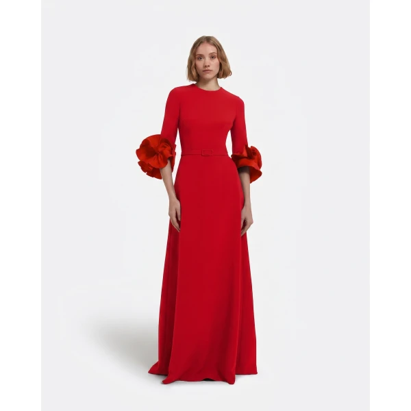 Safiyaa Belen Long Dress in Cherry Red, view 2