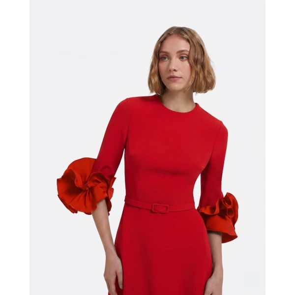 Safiyaa Belen Long Dress in Cherry Red, view 4