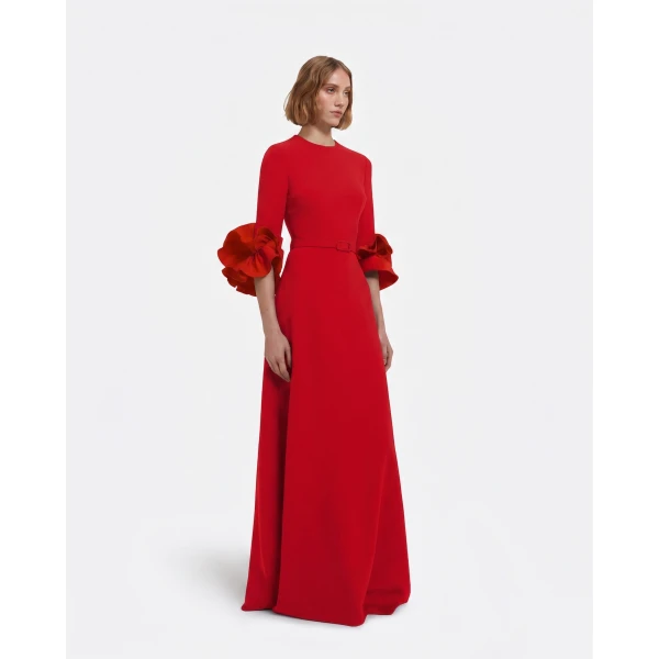Safiyaa Belen Long Dress in Cherry Red, view 5