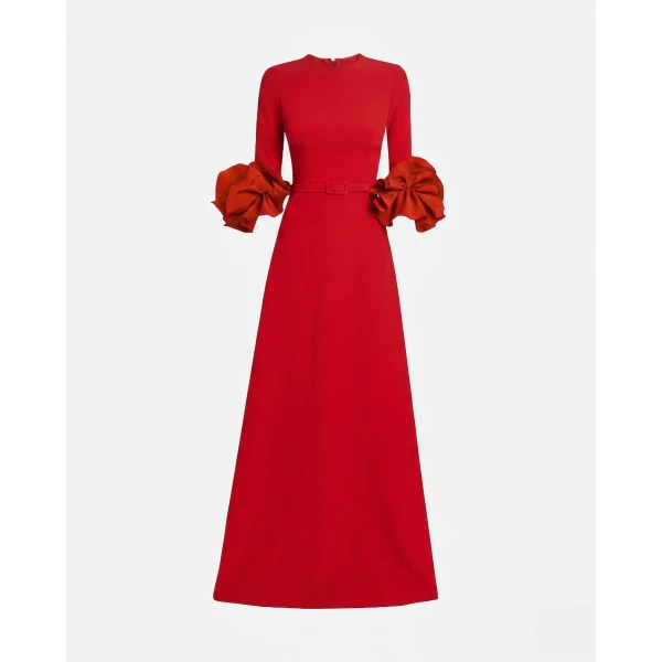 Safiyaa Belen Long Dress in Cherry Red, view 6