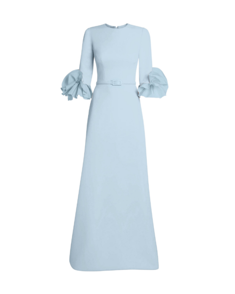 Safiyaa Belen Long Dress in Pale Blue - Dresses - Demi-Couture Evening Wear at Luxury Shoes 