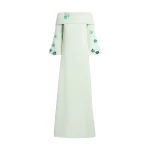 Safiyaa Cielle Long Dress with Pheobe Harness in Sea Glass