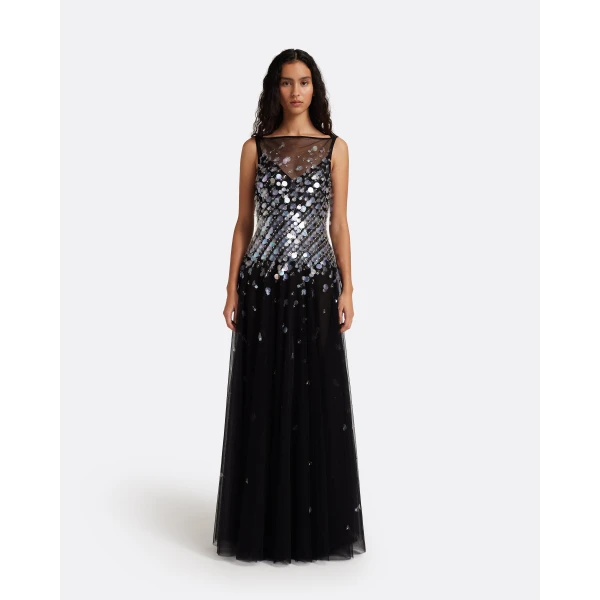 Safiyaa Dixie Long Dress in Black, view 2