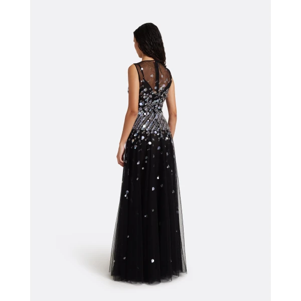Safiyaa Dixie Long Dress in Black, view 3