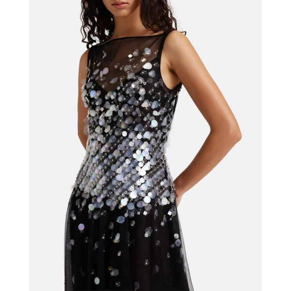 Safiyaa Dixie Long Dress in Black, view 4